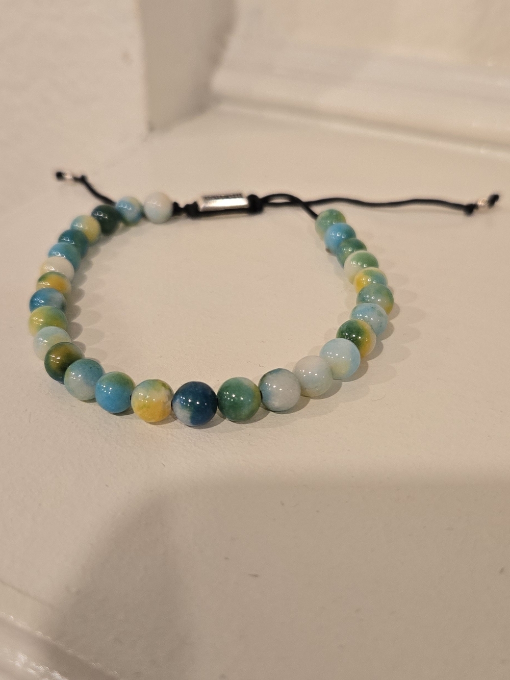 Brand New Buck Palmer Adjustable Beaded Natural Turquoise Stones Men's Bracelet